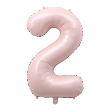 BALON FOLIOWY CYFRA 2 JASNY RÓŻOWY DUŻY XXL 100cm