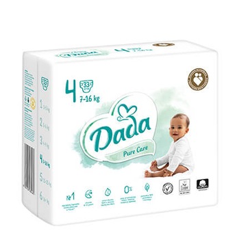 PIELUSZKI DADA PURE CARE MAXI roz.4 33 szt. 7-16kg