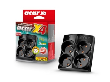 Listwa zasilająca Acar X4 4 gniazd 0,11 m czarny