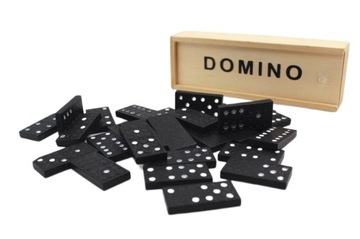DOMINO 28 X DREWNIANE KLOCKI GRA RODZINNA PUDEŁKO
