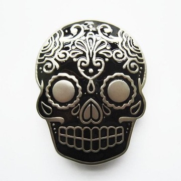 Klamra Czaszka czarna emo skull muerte spinka zapinka