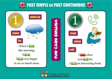 ВЕСЕЛАЯ КАРТОЧКА АНГЛИЙСКИЙ Past Simple vs Past Continuous CREATIVO