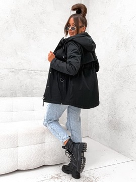 Осенняя двусторонняя ЖЕНСКАЯ куртка_Цвета парки - S