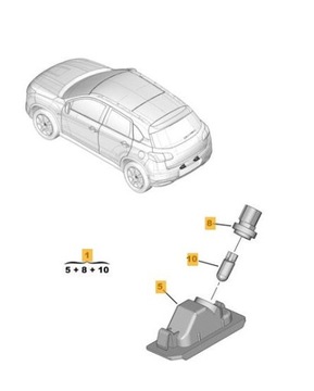 MITSUBISHI ASX LAMPA OSVĚTLENÍ TABULKY ZADNÍ SPOLU Z DRŽÁK ŽÁROVKY