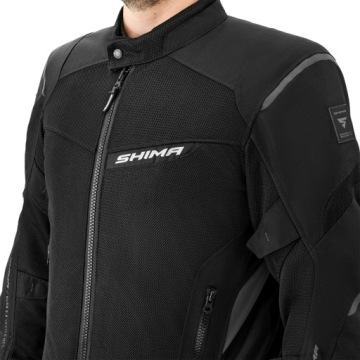 Текстильная мотокуртка SHIMA RUSH 2.0 VENTED BLACK черная БЕСПЛАТНО