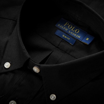 Polo Ralph Lauren koszula męska slim długi rękaw bawełna czarna r. L