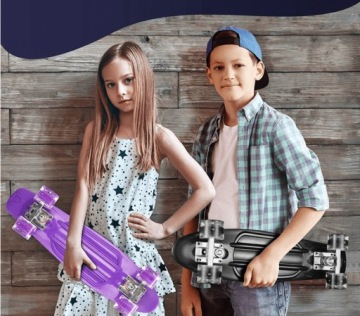 СКЕЙТБОРД FISZKA BOARD 100 КГ 56 СМ СВЕТЯЩИЕСЯ КОЛЕСА СВЕТОДИОДНЫЕ ЦВЕТА ПОДАРОК ​​ДЛЯ ДЕТЕЙ