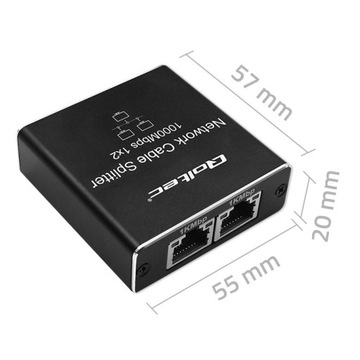 Разветвитель mini SWITCH 1x2 порт RJ45 1000 Мбит/с USB-C Алюминий