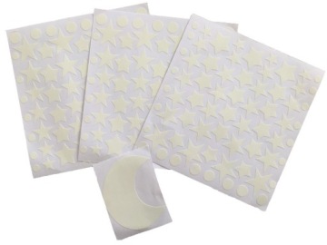 Наклейки Stars Moon Dots Glow-in-the-Night Fluorescent Blue