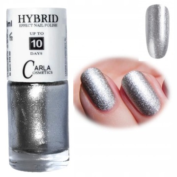 CARLA HYBRID EFFECT lakier bez lampy uv SREBRNY METALICZNY SILVER 110