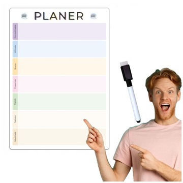 PLANER NA LODÓWKĘ Magnetyczny Planer Tygodniowy A4