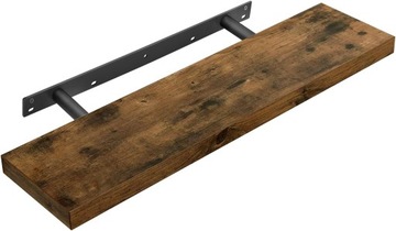 Półka drewno Vasagle 80 x 20 cm odcienie brązu