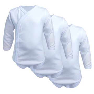 body kopertowe biale 56 3pak body niemowlece 56 biale body dzieciece biale
