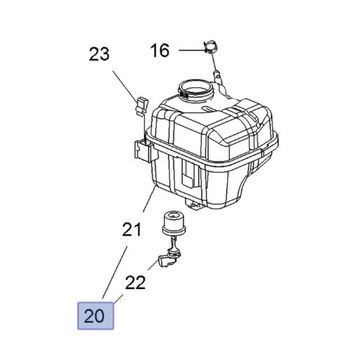 NÁDRŽ VYROVNÁVACÍ OPEL INSIGNIA A 2.8 V6 24V 22953220 OE ORIGINÁLNÍ