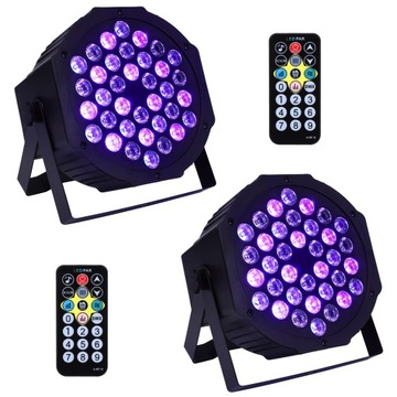 УФ-прожекторы черного света, 2 шт. 36 светодиодов Par Disco Light