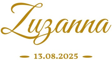 приветственная наклейка Имя и дата 45см