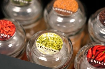 Красочные НАКЛЕЙКИ ДЛЯ СПЕЦИЙ для контейнеров, банок, ЭТИКЕТКИ