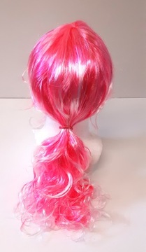 ПАРИК БАРБИ, ДЛИННЫЕ РОЗОВЫЕ И БЕЛЫЕ, СЛЕГКО ВЬЮЧИВЫЕ НИЧКИ С ЧЕЛКОЙ