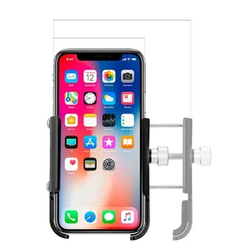 Прочный алюминиевый держатель для велосипедного телефона, привинченный к рулю мотора.