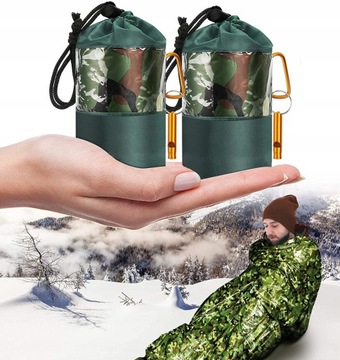 ŚPIWÓR TERMICZN SURVIVAL RATUNKOWY NIEZBĘDNIK 2SZT