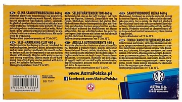 ГЛИНА САМОТВЕРДЕЯЩАЯ 460г белая пластик АСТРА для скульптурных форм х2