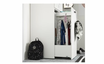 ИКЕА СМАСТАД Гардероб с электроприводом высота белая береза/штанга платяная 60x57x196 см