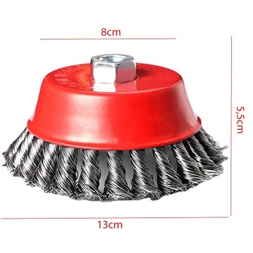 SZCZOTKA NA WIERTARKĘ WKRĘTARKĘ DRUCIANA 125mm XXL