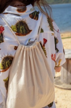 ШКОЛЬНЫЙ РЮКЗАК 37x41см ЭКРУ Хлопок 220г BARCELONA Natural TOURIST