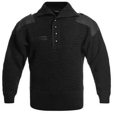 Sweter Bluza Golf ciepły wojskowy wełniany Mil-Tec Asutrian Alpin Czarny 56