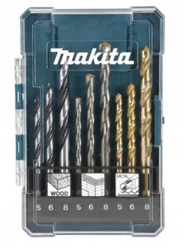 WIERTŁA MAKITA ZESTAW 9 SZT METAL DREWNO BETON