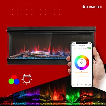 НАСТЕННЫЙ ЭЛЕКТРИЧЕСКИЙ КАМИН 203,2см WIFI 3D ОТОПЛЕНИЕ со звуком