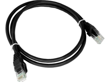 Kabel internetowy 0,5m czarny RJ45 Patchcord UTP 5e