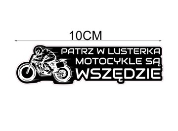 NAKLEJKA na samochód Patrz w lusterka motocykle
