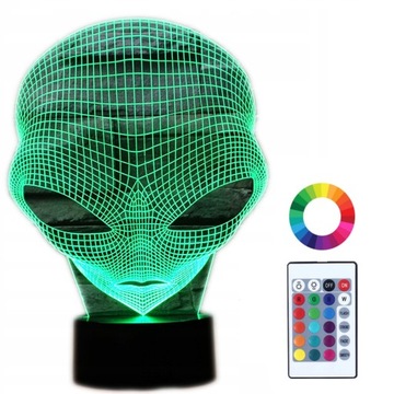 Lampka Nocna z Imieniem Obcy Ufo 3D Led Grawer