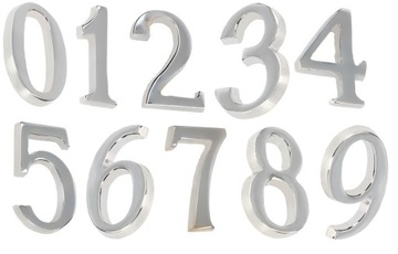 НОМЕР НОМЕР НА ДВЕРИ ХРОМ САМОКЛЕЯЩАЯСЯ 5 СМ