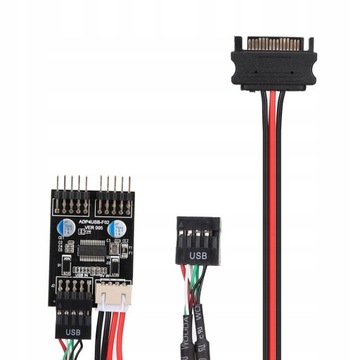 1 męski na 2 męski port USB 2.0 Header 9PIN na