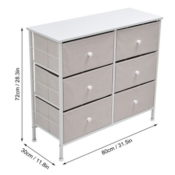 3-х уровневый комод с 6 ящиками из нетканого материала с ручками Hom.