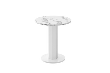 Ława stolik kawowy SOLO MINI fi 60cm biały marmur-biały połysk HUB