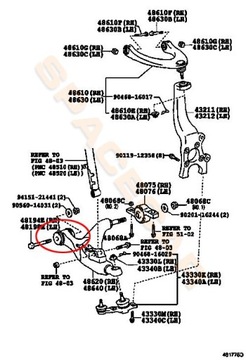 Сайлентблок ПЕРЕДНЕГО РЫЧАГА TOYOTA CROWN/MAJESTA