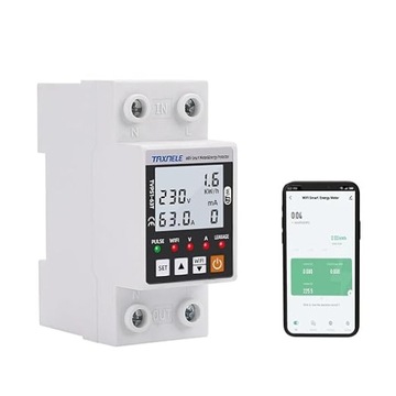LICZNIK ENERGII WIFI INTELIGENTNY AC 63A 80-300V KOMPATYBILNY ALEXA TAXNELE