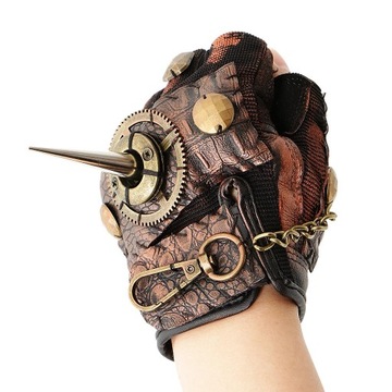 Винтажная готическая стимпанк-снаряжение из кожи для правой руки M