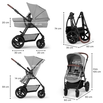 Многофункциональная коляска 3в1 с сиденьем-гондолой MOOV CT Kinderkraft коляска