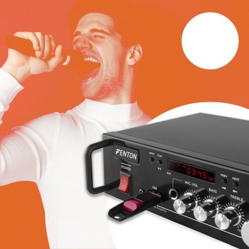 Wzmacniacz CYFROWY 2x50W Fenton BT USB akumulator