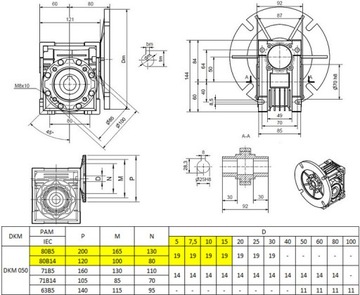 Motoreduktor Przekładnia 50 z silnikiem 0,75kW 3f