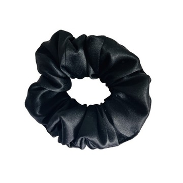Jedwabna gumka do włosów scrunchie frotka Czarna