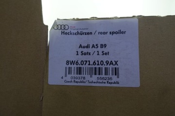 СПОЙЛЕР НАКЛАДКА ЗАДНЕГО БАМПЕРА AUDI A5 8W6 NEW OEM