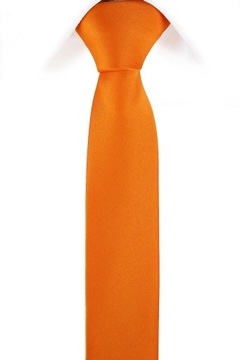 WĄSKI KRAWAT ŚLEDŹ ŚLEDZIK - POMARAŃCZOWY