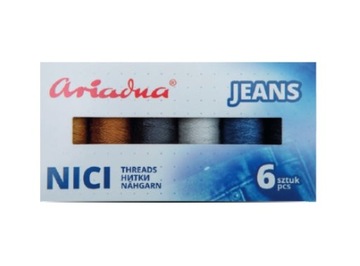 ZESTAW NICI DO SZYCIA ARIADNA JEANS 6 szt