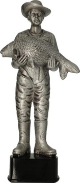 Statuetka odlewana wędkarz ryba 30cm+opis gratis