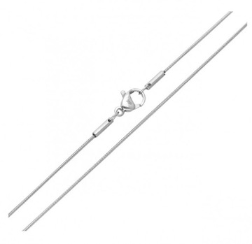 ŁAŃCUSZEK SREBRNY DAMSKI STAL CHIRURGICZNA ŻMIJKA 0,9 mm 60 cm